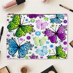 Butterflies Abstract Background Colorful Desenho Vector Cosmetic Bag (xl) by Bedest