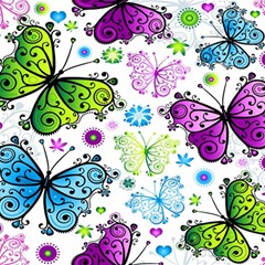 Butterflies Abstract Background Colorful Desenho Vector Play Mat (rectangle) by Bedest