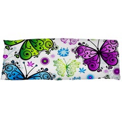 Butterflies Abstract Background Colorful Desenho Vector Body Pillow Case Dakimakura (two Sides) by Bedest