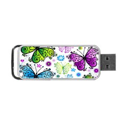 Butterflies Abstract Background Colorful Desenho Vector Portable Usb Flash (two Sides) by Bedest