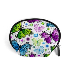 Butterflies Abstract Background Colorful Desenho Vector Accessory Pouch (small) by Bedest