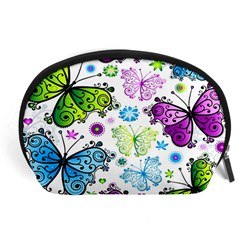 Butterflies Abstract Background Colorful Desenho Vector Accessory Pouch (large) by Bedest