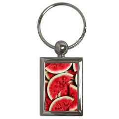 Watermelon Fruit Green Red Key Chain (rectangle) by Bedest