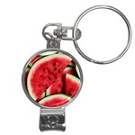 Watermelon Fruit Green Red Nail Clippers Key Chain Front