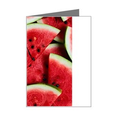 Watermelon Fruit Green Red Mini Greeting Card by Bedest