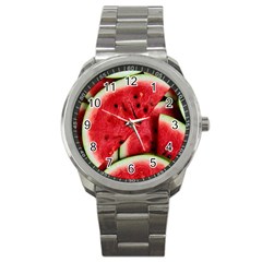 Watermelon Fruit Green Red Sport Metal Watch by Bedest