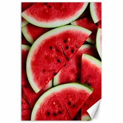 Watermelon Fruit Green Red Canvas 20  X 30  by Bedest