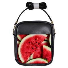 Watermelon Fruit Green Red Girls Sling Bag by Bedest