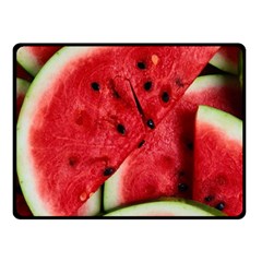 Watermelon Fruit Green Red Fleece Blanket (small) by Bedest