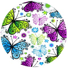 Butterflies Abstract Background Colorful Desenho Vector Wooden Bottle Opener (round) by Bedest