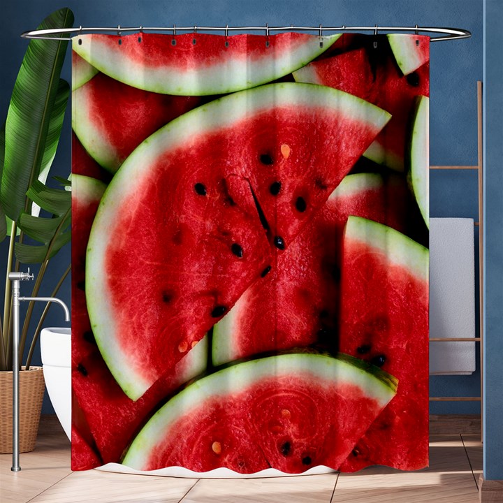 Watermelon Fruit Green Red Shower Curtain 60  x 72  (Medium) 