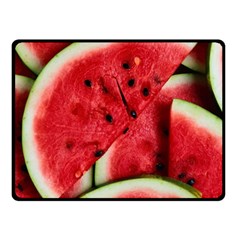 Watermelon Fruit Green Red Two Sides Fleece Blanket (small) by Bedest