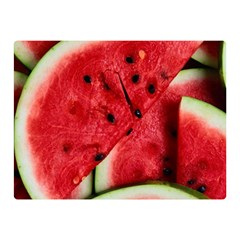 Watermelon Fruit Green Red Two Sides Premium Plush Fleece Blanket (mini) by Bedest