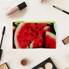 Watermelon Fruit Green Red Cosmetic Bag (xs) by Bedest