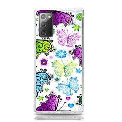 Butterflies Abstract Background Colorful Desenho Vector Samsung Galaxy Note 20 Tpu Uv Case by Bedest