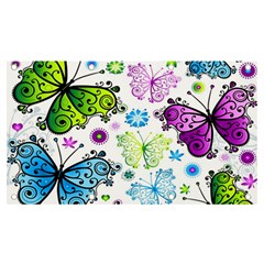 Butterflies Abstract Background Colorful Desenho Vector Banner And Sign 7  X 4  by Bedest