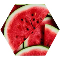 Watermelon Fruit Green Red Wooden Puzzle Hexagon by Bedest