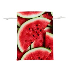 Watermelon Fruit Green Red Lightweight Drawstring Pouch (s) by Bedest