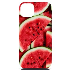 Watermelon Fruit Green Red Iphone 14 Plus Black Uv Print Case by Bedest