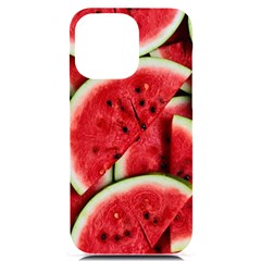 Watermelon Fruit Green Red Iphone 14 Pro Max Black Uv Print Case by Bedest