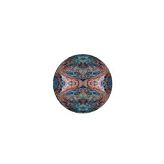 Blue Arabesque 1  Mini Magnets by kaleidomarblingart