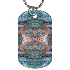 Blue Arabesque Dog Tag (two Sides) by kaleidomarblingart