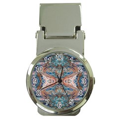 Blue Arabesque Money Clip Watches by kaleidomarblingart