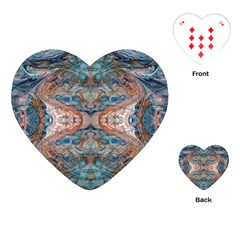 Blue Arabesque Playing Cards Single Design (heart) by kaleidomarblingart