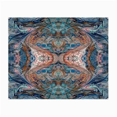 Blue Arabesque Small Glasses Cloth (2 Sides) by kaleidomarblingart