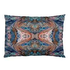 Blue Arabesque Pillow Case by kaleidomarblingart