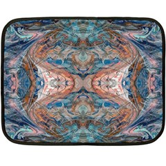 Blue Arabesque Fleece Blanket (mini) by kaleidomarblingart