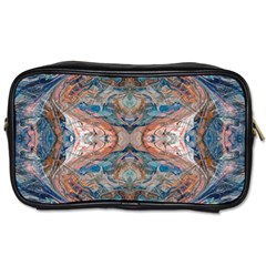 Blue Arabesque Toiletries Bag (one Side) by kaleidomarblingart