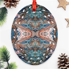 Blue Arabesque Ornament (oval Filigree)