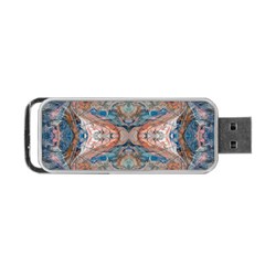 Blue Arabesque Portable Usb Flash (one Side) by kaleidomarblingart