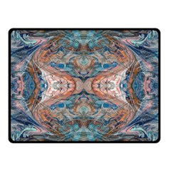 Blue Arabesque Two Sides Fleece Blanket (small) by kaleidomarblingart