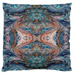 Blue Arabesque Standard Premium Plush Fleece Cushion Case (one Side) by kaleidomarblingart