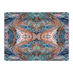 Blue Arabesque Two Sides Premium Plush Fleece Blanket (mini) by kaleidomarblingart