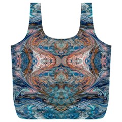 Blue Arabesque Full Print Recycle Bag (xxxl) by kaleidomarblingart