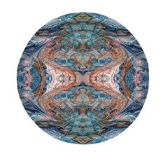 Blue Arabesque Mini Round Pill Box (pack Of 3) by kaleidomarblingart