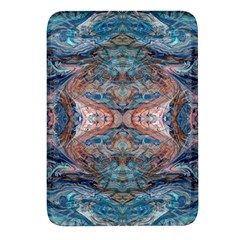 Blue Arabesque Rectangular Glass Fridge Magnet (4 Pack) by kaleidomarblingart