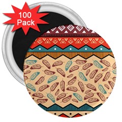 Ethnic-tribal-pattern-background 3  Magnets (100 Pack)