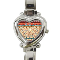 Ethnic-tribal-pattern-background Heart Italian Charm Watch