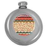 Ethnic-tribal-pattern-background Round Hip Flask (5 oz) Front