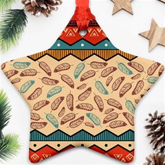 Ethnic-tribal-pattern-background Star Ornament (two Sides)