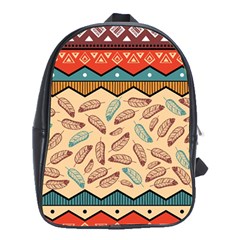 Ethnic-tribal-pattern-background School Bag (xl)