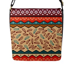 Ethnic-tribal-pattern-background Flap Closure Messenger Bag (l)