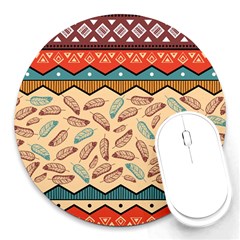 Ethnic-tribal-pattern-background Round Mousepad