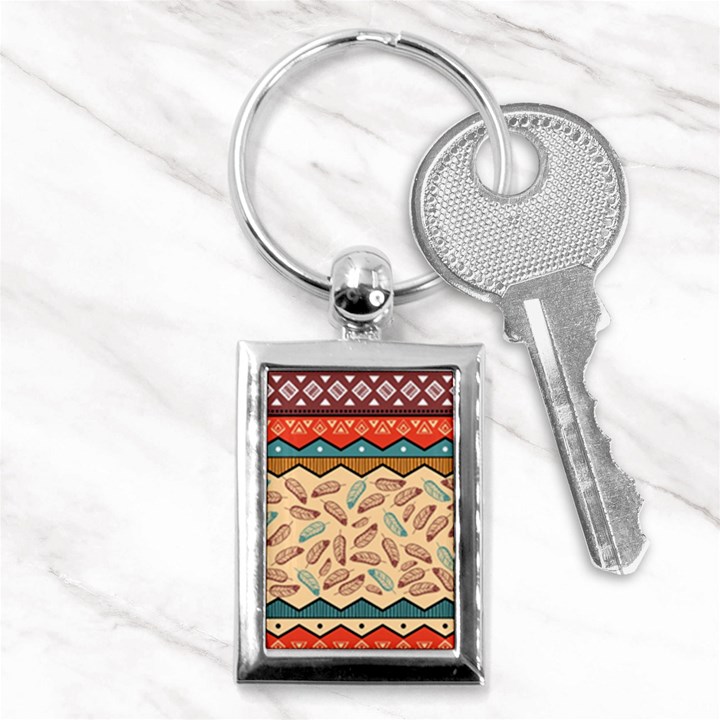 Ethnic-tribal-pattern-background Key Chain (Rectangle)