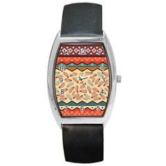 Ethnic-tribal-pattern-background Barrel Style Metal Watch