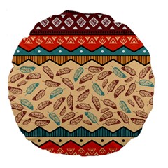 Ethnic-tribal-pattern-background Large 18  Premium Flano Round Cushions